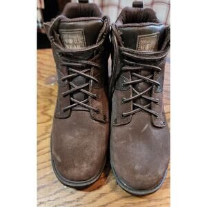 Wrangler Work Wear Brown Leather Boots Size 9.5